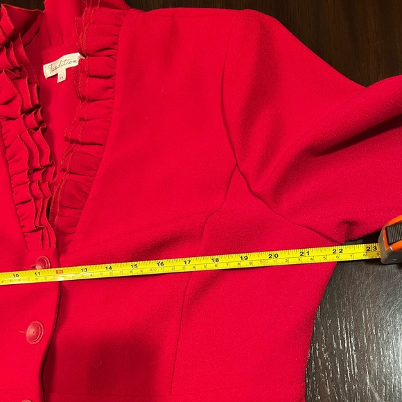 Tradition Red Ruffled Blazer & Skirt Set - Picture 15 of 16